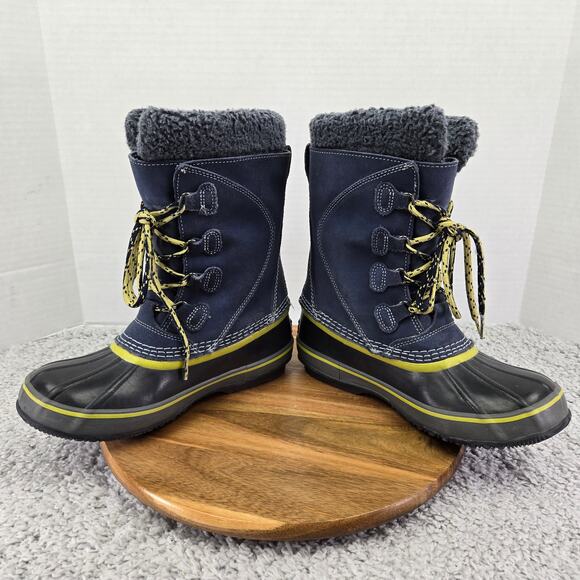 L.L.Bean Blue Suede Leather Black Winter Snow Pac Duck Boots Kids size 4 295601 - Picture 8 of 13